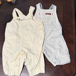 GAP Kids / Gymboree Yellow & white - Gray Striped Overalls bundle